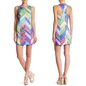 Trina Turk Cosme Floral Chevron Dress